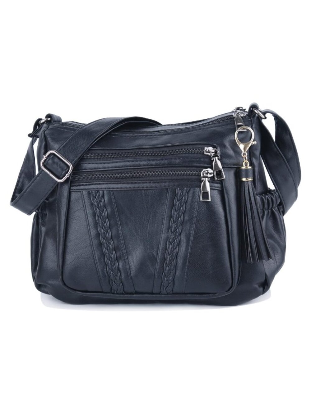ELDA Soft PU Leather Crossbody Bag Multi Pocket Shoulder Purse Travel